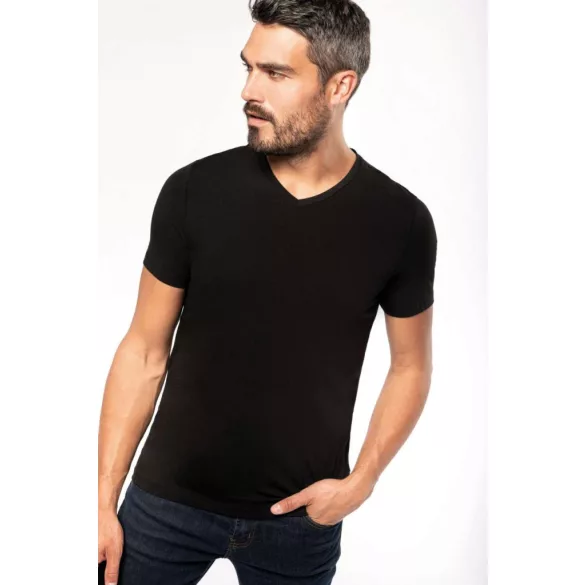 ka3014-Tricou-adult-barbat-Kariban-V-Neck-Black