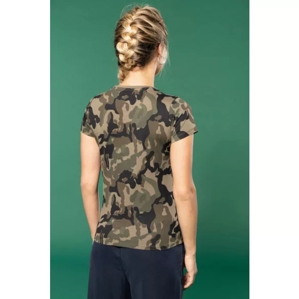 ka3031 - Tricou adult dama KARIBAN Camo [Olive Camouflage]