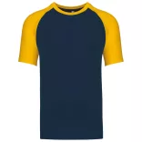 ka330 - Tricou adult barbat Kariban Base Ball [Navy/Yellow]