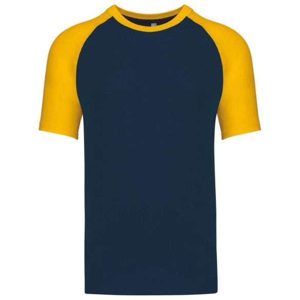 ka330 - Tricou adult barbat Kariban Base Ball [Navy/Yellow]