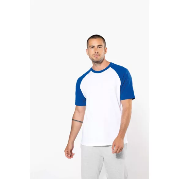 ka330 - Tricou adult barbat Kariban Base Ball [Navy/Yellow]