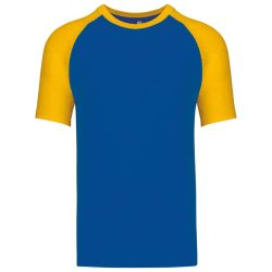   ka330 - Tricou adult barbat Kariban Base Ball [Royal Blue/Yellow]