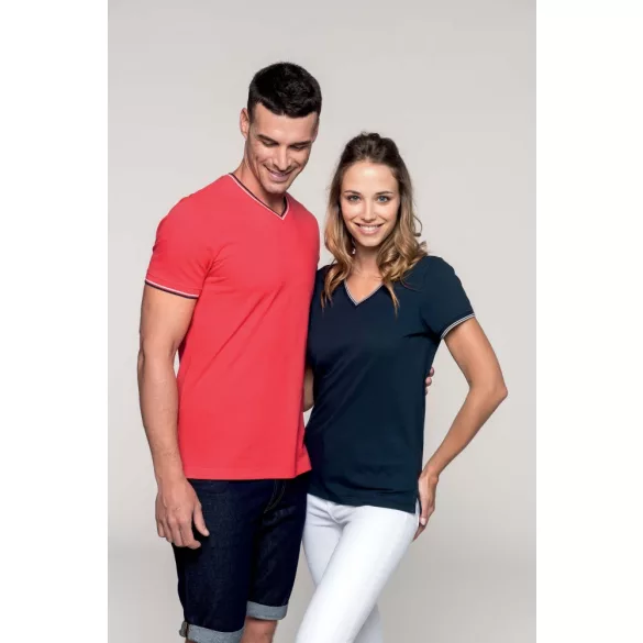 ka374-Tricou-adult-barbat-Kariban-Pique-Red-Navy-White