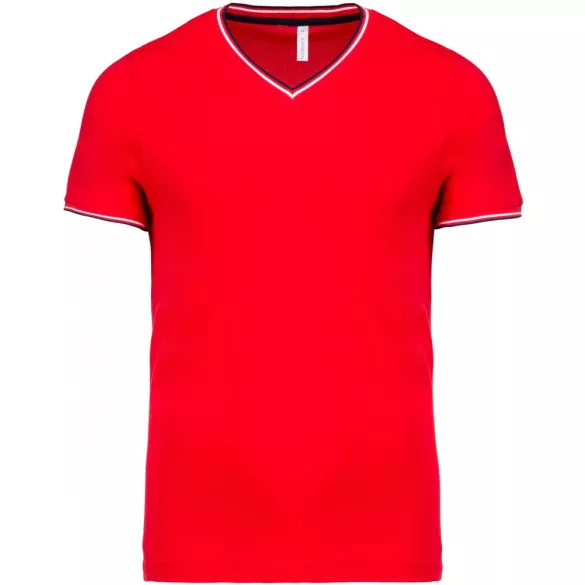 ka374-Tricou-adult-barbat-Kariban-Pique-Red-Navy-White