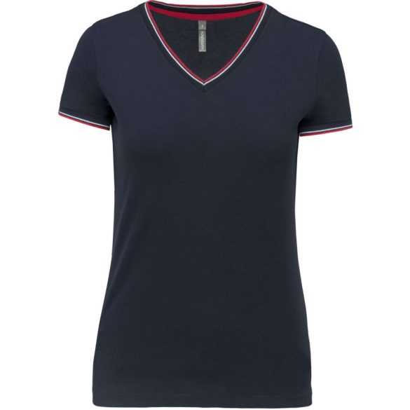 ka394 - Tricou adult dama Kariban Pique [Navy/Red/White]