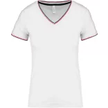 ka394-Tricou-adult-dama-Kariban-Pique-White-Navy-Red