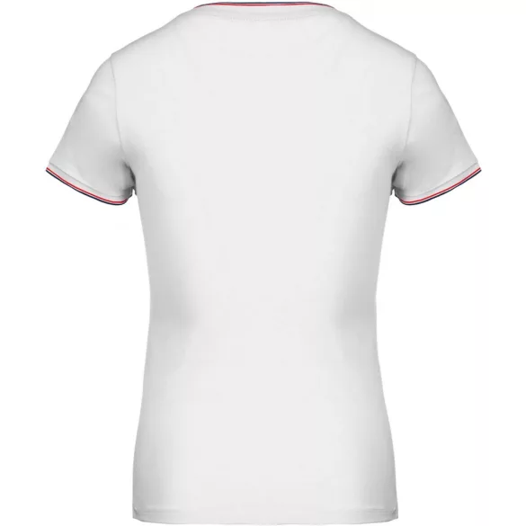 ka394-Tricou-adult-dama-Kariban-Pique-White-Navy-Red
