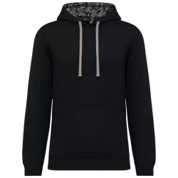   ka4013 - Hanorac unisex cu model interior si culori contrastante KARIBAN [Black/Mexican Skull]