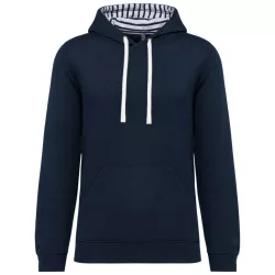   ka4013 - Hanorac unisex cu model interior si culori contrastante KARIBAN [Navy/Mariniere]