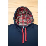 ka4013 - Hanorac unisex cu model interior si culori contrastante KARIBAN [Navy/Red Tartan]