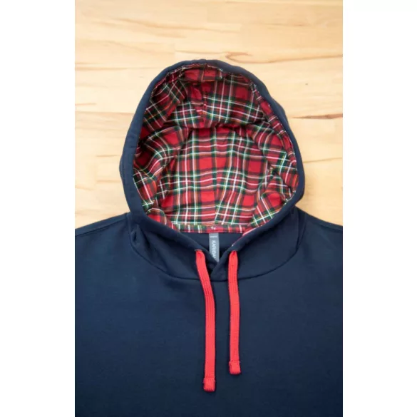 ka4013 - Hanorac unisex cu model interior si culori contrastante KARIBAN [Navy/Red Tartan]