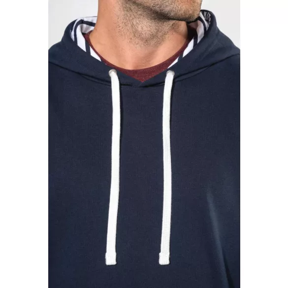 ka4013 - Hanorac unisex cu model interior si culori contrastante KARIBAN [Navy/Red Tartan]