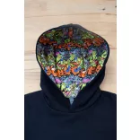 ka4014 - Hanorac copii cu model interior si culori contrastante KARIBAN [Black/Skate Grafitti]