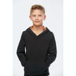 ka4014 - Hanorac copii cu model interior si culori contrastante KARIBAN [Black/Skate Grafitti]