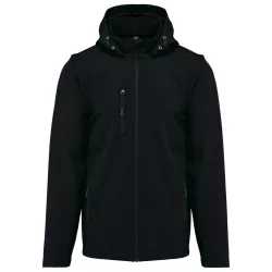   ka422 - Jacheta softshell unisex in 3 straturi cu maneci detasabile Kariban [Black]