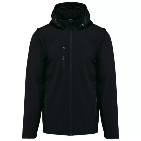 ka422 - Jacheta softshell unisex in 3 straturi cu maneci detasabile Kariban [Black]
