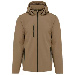   ka422 - Jacheta softshell unisex in 3 straturi cu maneci detasabile Kariban [Camel]