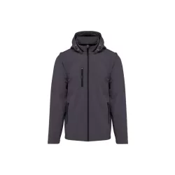   ka422 - Jacheta softshell unisex in 3 straturi cu maneci detasabile Kariban [Titanium]