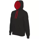 KA446-Hanorac-cu-gluga-de-barbat-Kariban-CONTRAST-Black-Red