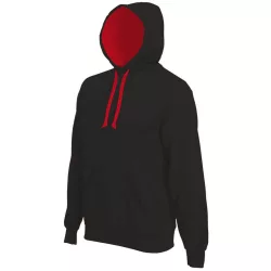 KA446-Hanorac-cu-gluga-de-barbat-Kariban-CONTRAST-Black-Red