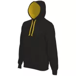 KA446-Hanorac-cu-gluga-de-barbat-Kariban-CONTRAST-Black-Yellow
