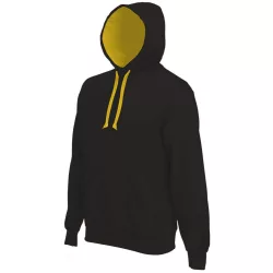 KA446-Hanorac-cu-gluga-de-barbat-Kariban-CONTRAST-Black-Yellow