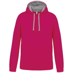   KA446 - Hanorac cu gluga de barbat Kariban CONTRAST [Fuchsia/Fine Grey]