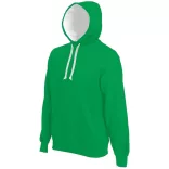KA446-Hanorac-cu-gluga-de-barbat-Kariban-CONTRAST-Light-Kelly-Green-Wh