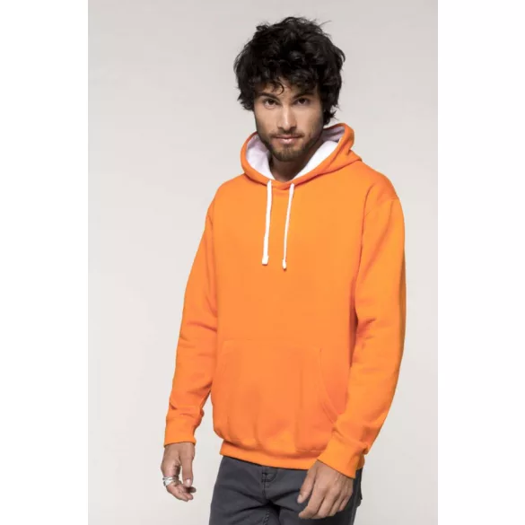 KA446-Hanorac-cu-gluga-de-barbat-Kariban-CONTRAST-Orange-White