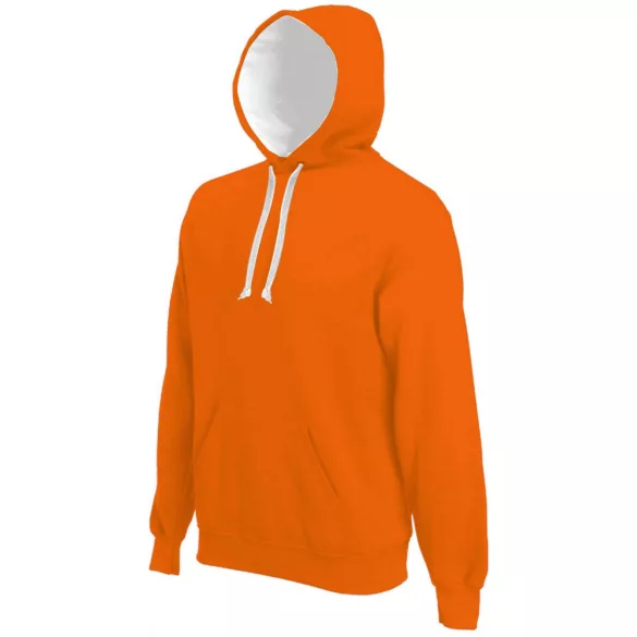 KA446-Hanorac-cu-gluga-de-barbat-Kariban-CONTRAST-Orange-White