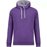 KA446-Hanorac-cu-gluga-de-barbat-Kariban-CONTRAST-Purple-Oxford-Grey
