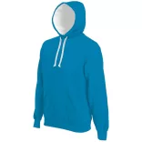 KA446-Hanorac-cu-gluga-de-barbat-Kariban-CONTRAST-Tropical-Blue-White