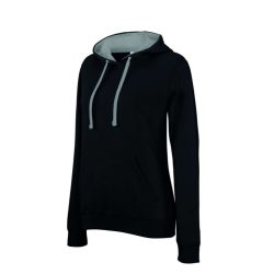 KA465-Hanorac-cu-gluga-de-dama-Kariban-CONTRAST-Black/Fine-Grey-