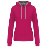 KA465 - Hanorac cu gluga de dama Kariban CONTRAST [Fuchsia/Light Grey]