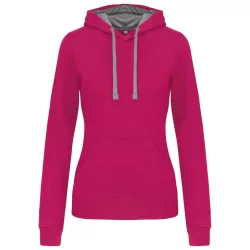   KA465 - Hanorac cu gluga de dama Kariban CONTRAST [Fuchsia/Light Grey]