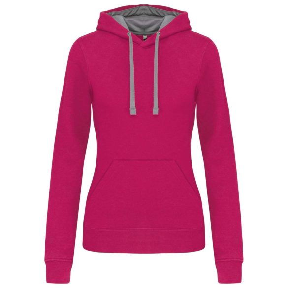 KA465 - Hanorac cu gluga de dama Kariban CONTRAST [Fuchsia/Light Grey]
