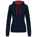 KA465 - Hanorac cu gluga de dama Kariban CONTRAST [Navy/Red]