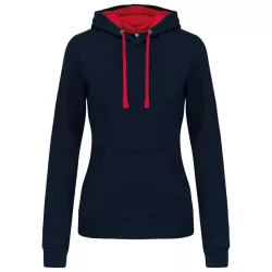 KA465 - Hanorac cu gluga de dama Kariban CONTRAST [Navy/Red]