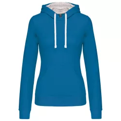 KA465-Hanorac-cu-gluga-de-dama-Kariban-CONTRAST-Tropical-Blue-White