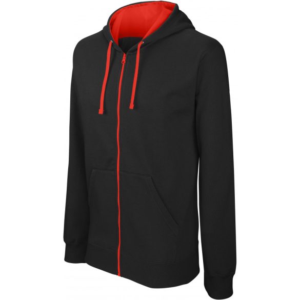 KA466-Hanorac-cu-gluga-de-barbat-Kariban-CONTRAST-Black-Red