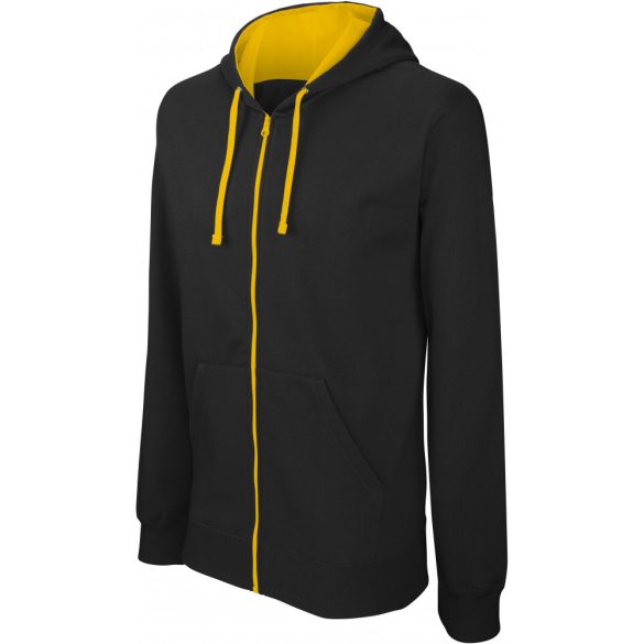 KA466-Hanorac-cu-gluga-de-barbat-Kariban-CONTRAST-Black-Yellow
