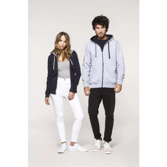 KA466-Hanorac-cu-gluga-de-barbat-Kariban-CONTRAST-Black-Yellow