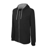 KA466-Hanorac-cu-gluga-de-barbat-Kariban-CONTRAST-Black-Fine-Grey