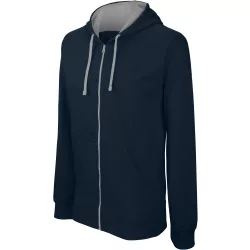 KA466-Hanorac-cu-gluga-de-barbat-Kariban-CONTRAST-Navy-Fine-Grey