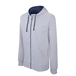 KA466-Hanorac-cu-gluga-de-barbat-Kariban-CONTRAST-Oxford-Grey-Navy
