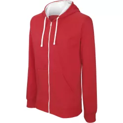KA466-Hanorac-cu-gluga-de-barbat-Kariban-CONTRAST-Red-White