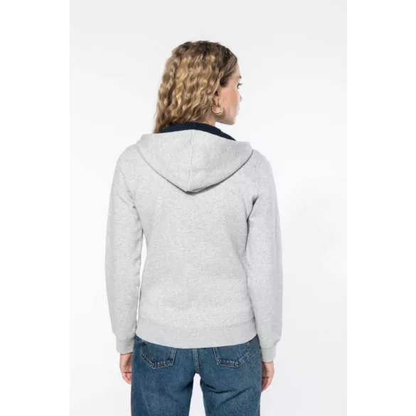 KA467 - Hanorac cu fermoar de dama Kariban CONTRAST [Black/Fine Grey]