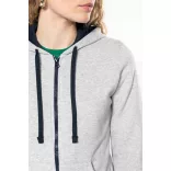 KA467 - Hanorac cu fermoar de dama Kariban CONTRAST [Black/Fine Grey]