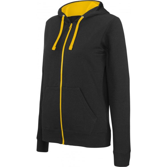 KA467-Hanorac-cu-fermoar-de-dama-Kariban-CONTRAST-Black-Yellow