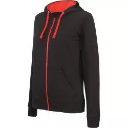 KA467-Hanorac-cu-fermoar-de-dama-Kariban-CONTRAST-Black-Red
